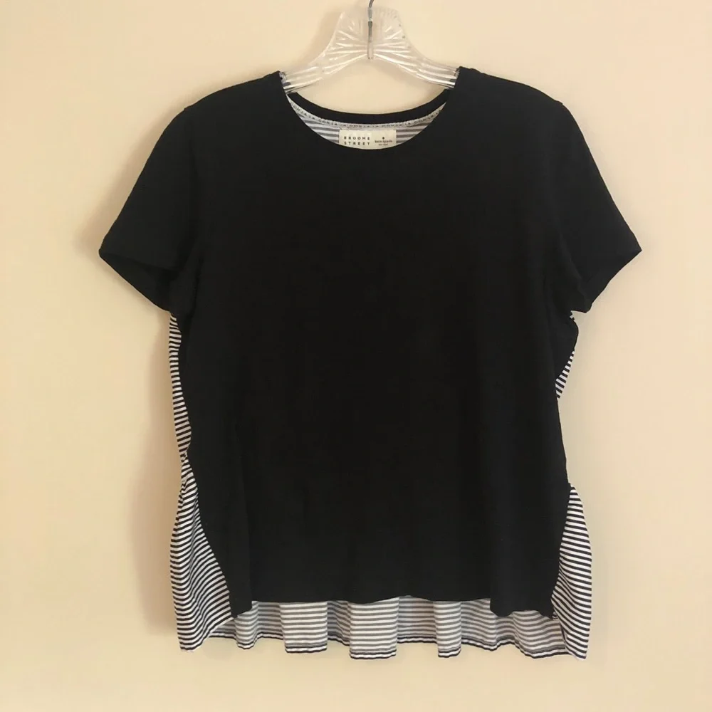 Kate Spade Broome Street Striped Peplum T-Shirt